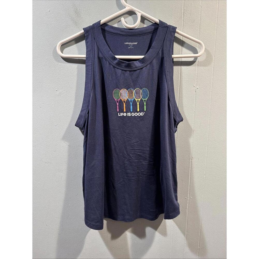 Womens Life Is Good Sleepwear Tank Size Latge Blue
